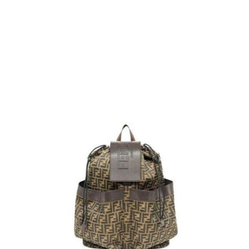 Makersluxe - Large Backpack In Jacquard Fabric Brown
