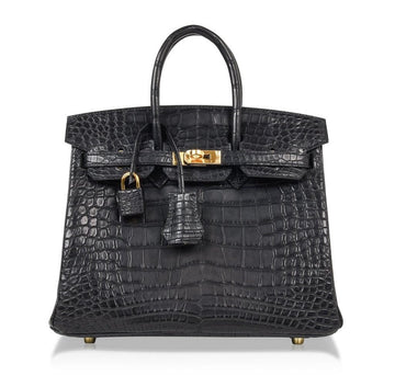 Hermès Birkin 25 Noir Alligator Bag GHW