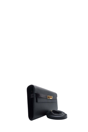 Kelly to Go Wallet in Epsom and Alligator Leather Black