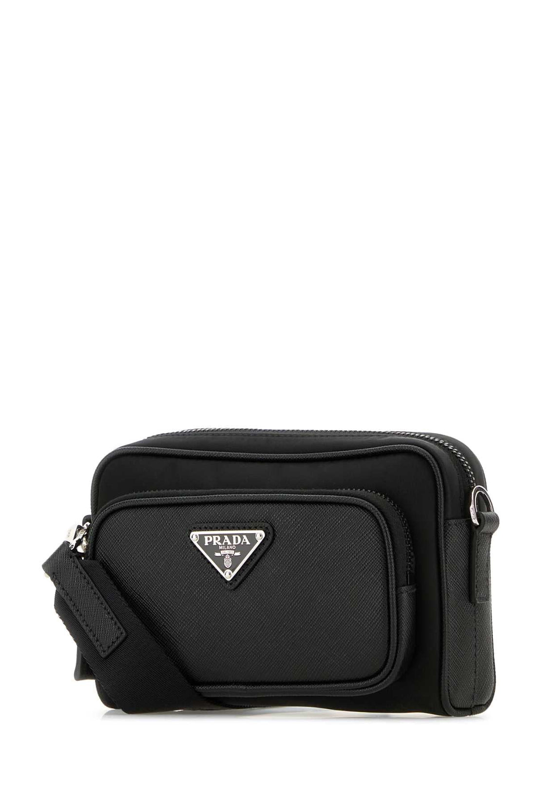 PRADA Mini Re-Nylon and Leather Crossbody Handbag