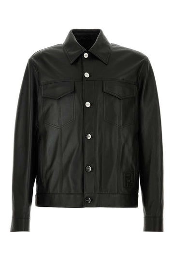 FENDI Men's Leather Jacket - Classic Fit