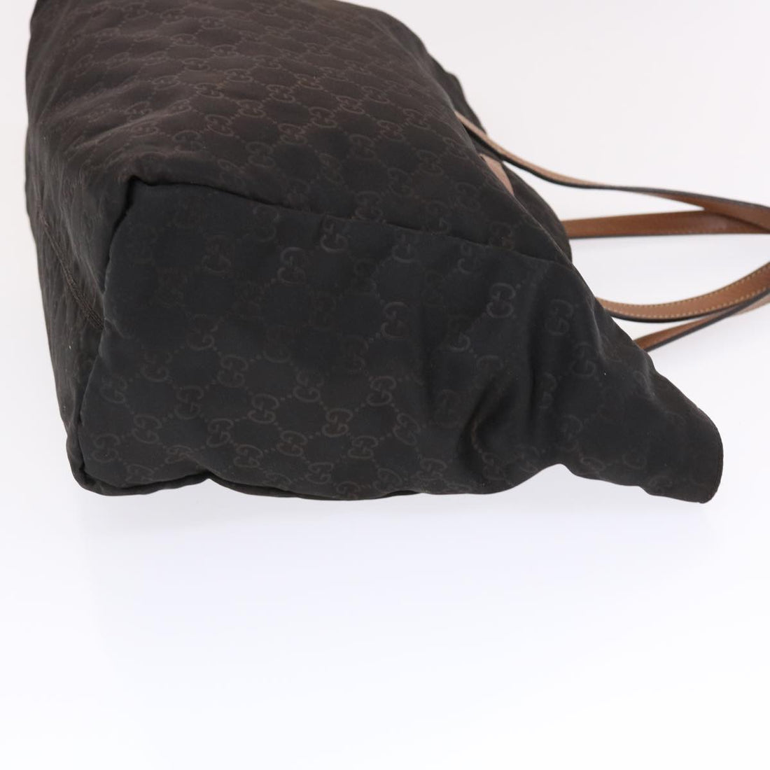 GUCCI GG Canvas Tote Bag Nylon Leather Black Brown 282439 hk770