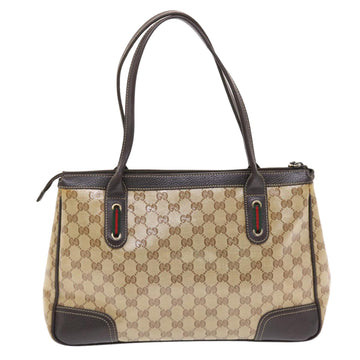 GUCCI GG Crystal Canvas Web Sherry Line Shoulder Bag Beige 293599 hk775