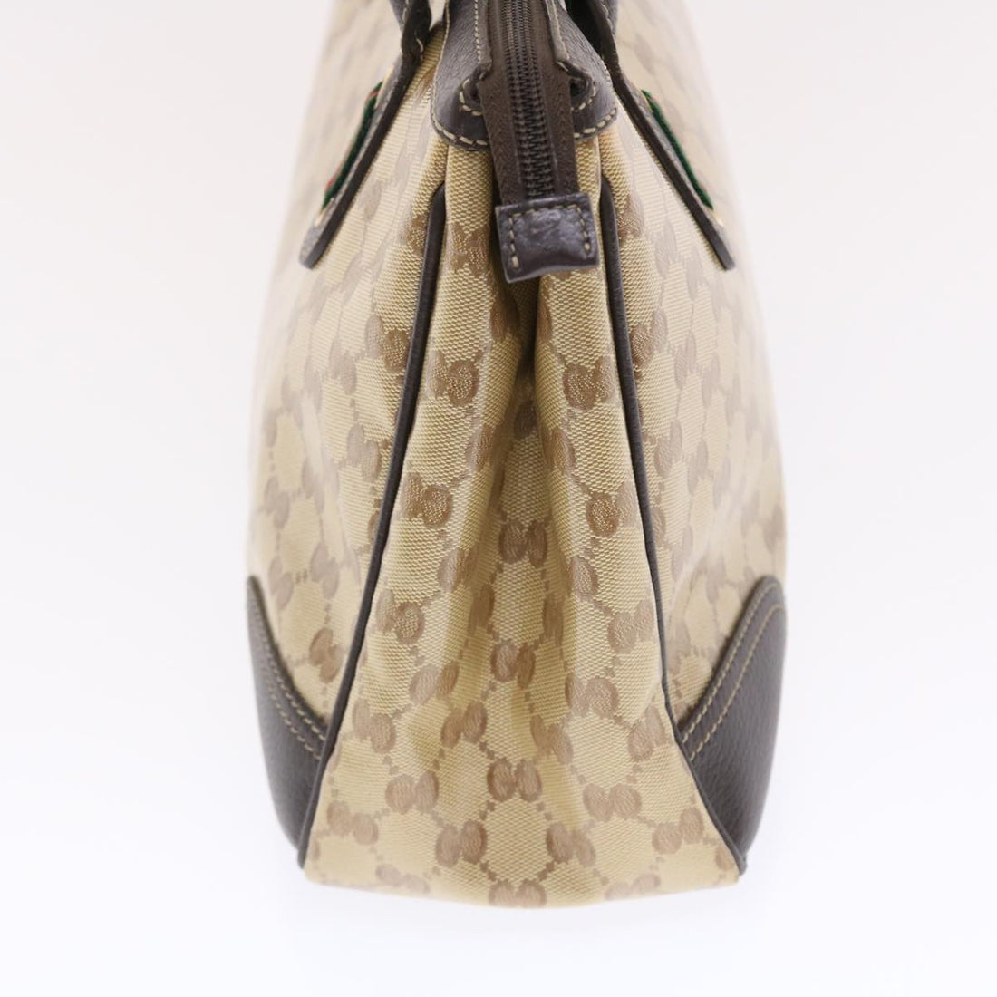 GUCCI GG Crystal Canvas Web Sherry Line Shoulder Bag Beige 293599 hk775