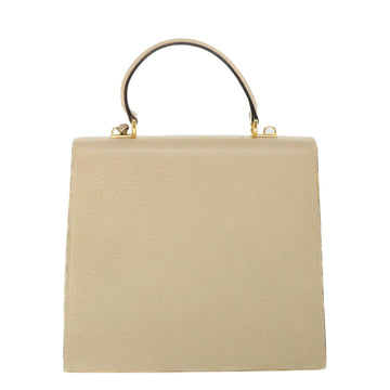 GUCCI Lady Rock Hand Bag Leather 2way Beige 007 1274 0192 hk840