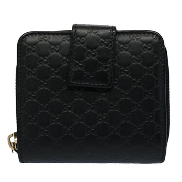 GUCCI Micro GG Canvas Guccissima Wallet Black 449345 525040 hk873