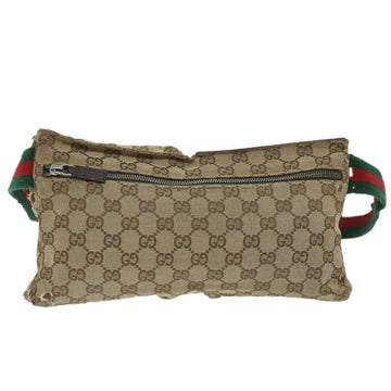GUCCI GG Canvas Web Sherry Line Waist bag Beige Red Green 28566 hk890