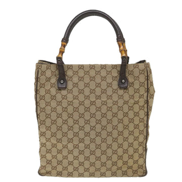 GUCCI GG Canvas Bamboo Tote Bag Beige 112530 hk915