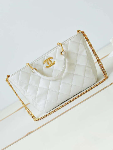 Makersluxe - Small Hobo Bag Shiny lambskin White