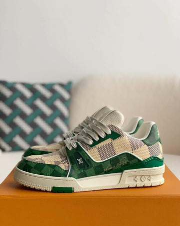 LV Trainer Damier White Green Sneakers