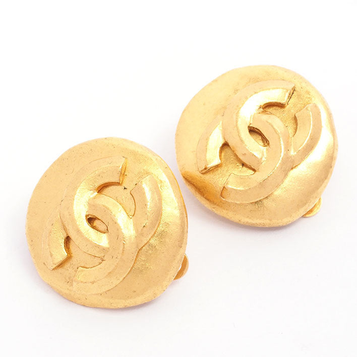Vintage Chanel Earrings Round CC