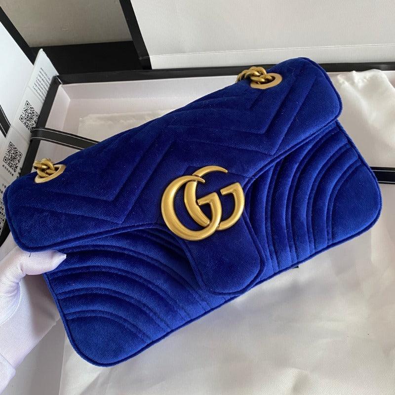 Makersluxe - Marmont Shoulder Bag Blue Velvet