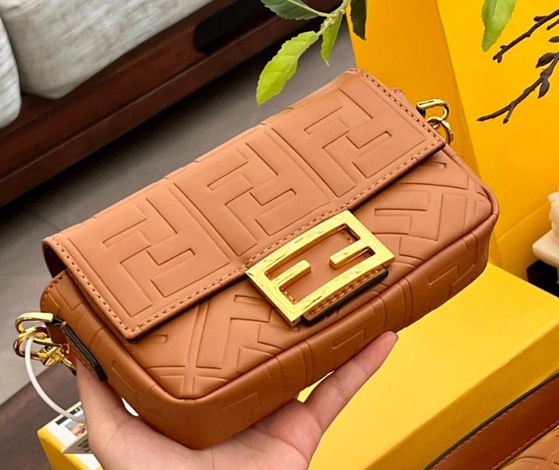 Makersluxe - Baguette Nappa Shoulder Bag Brown