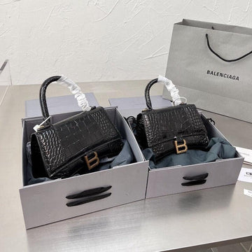 Makersluxe - Handbag Crocodile Embossed Black