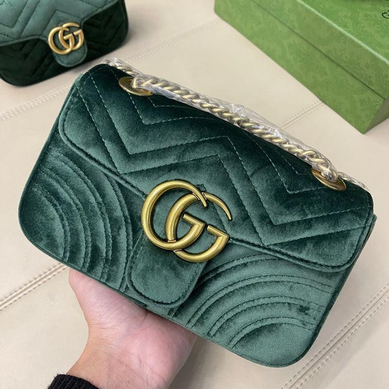 Makersluxe - Marmont Shoulder Bag Green Velvet