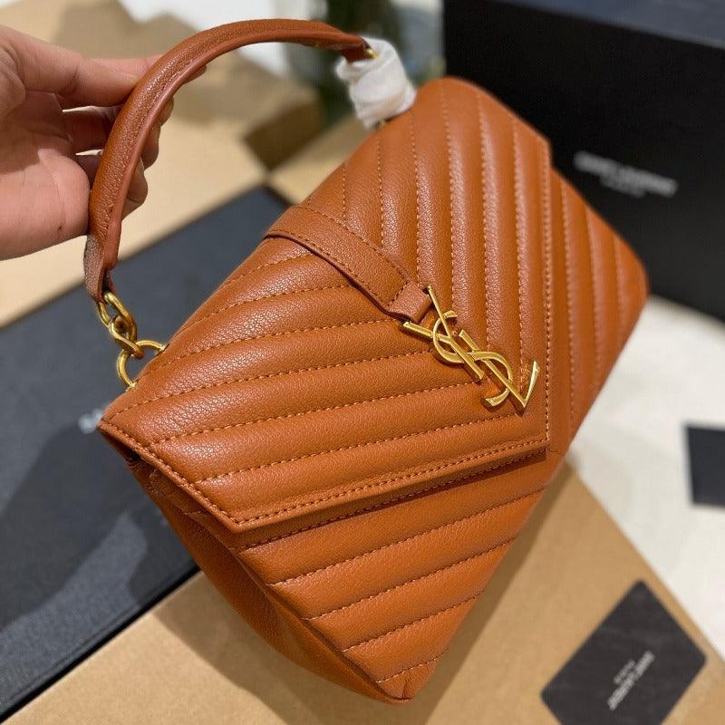 Makersluxe - Logo Plaque Shoulder Bag Camel