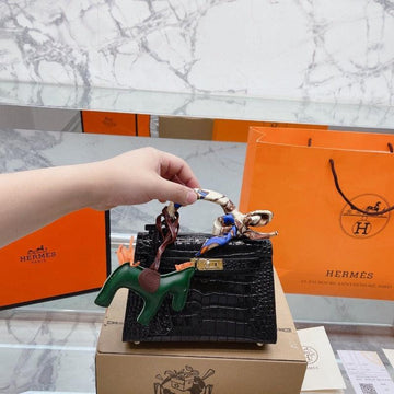 Makersluxe - Kelly Mini Handbag Black Croc