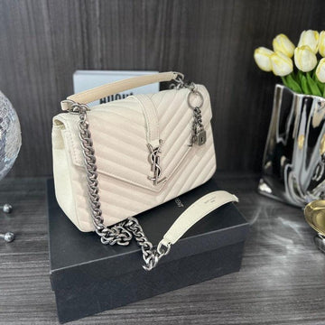 Makersluxe - Logo Plaque Shoulder Bag Cream