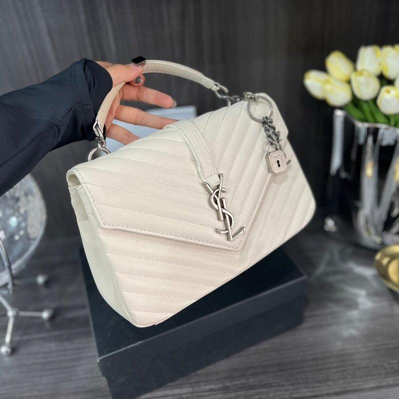 Makersluxe - Logo Plaque Shoulder Bag Cream