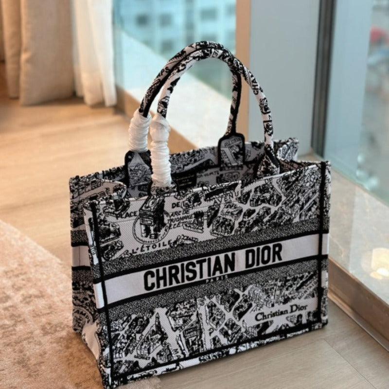 Makersluxe - Book Tote Canvas Plan De Paris White/Black