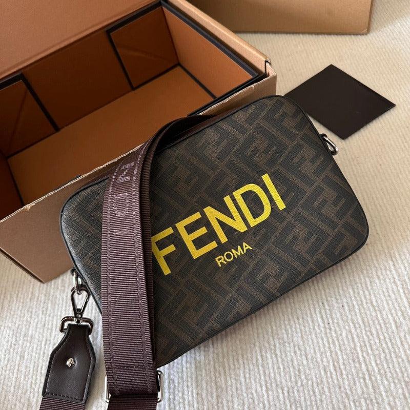 Makersluxe - FF Logo Print Shoulder Bag Brown