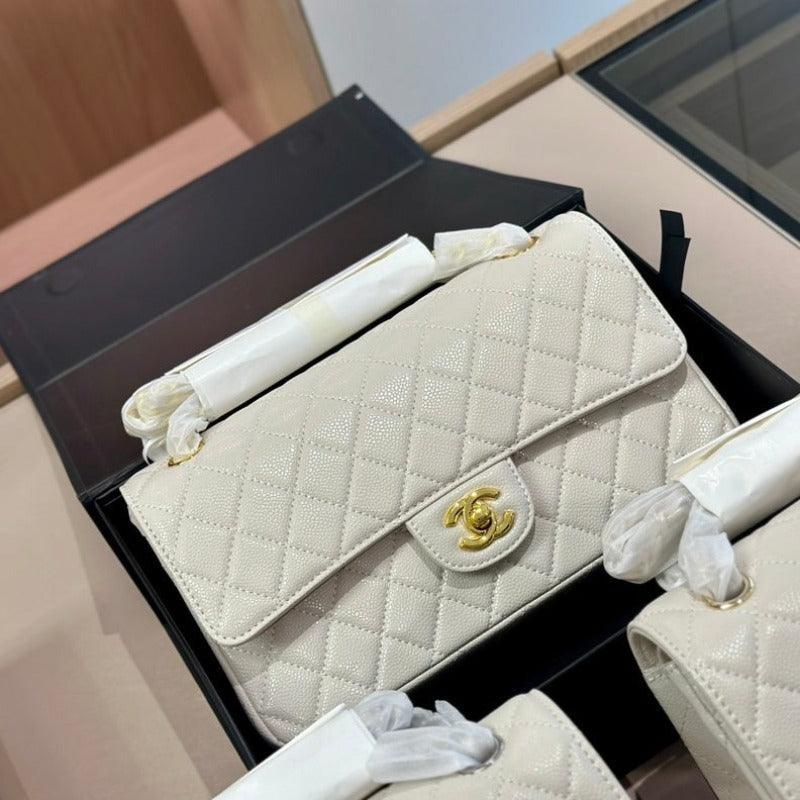 Makersluxe - Caviar Jumbo Shoulder Bag Ivory 25