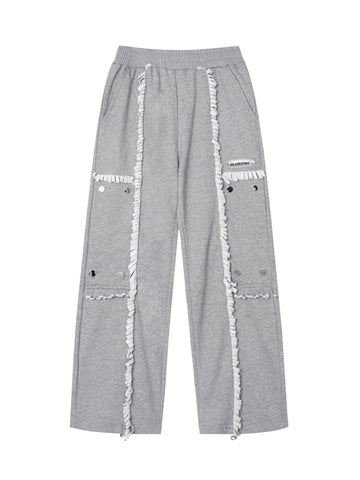 Makersluxe High Street Spliced Button Patchwork Pants