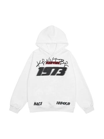 Makersluxe American High Street Fuzzy Digital Print Hoodie
