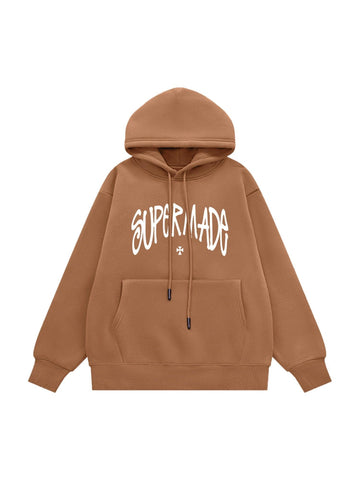 Makersluxe Interest Letter Print Hoodie