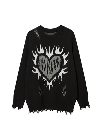 Makersluxe Creative Flame Heart Sweater