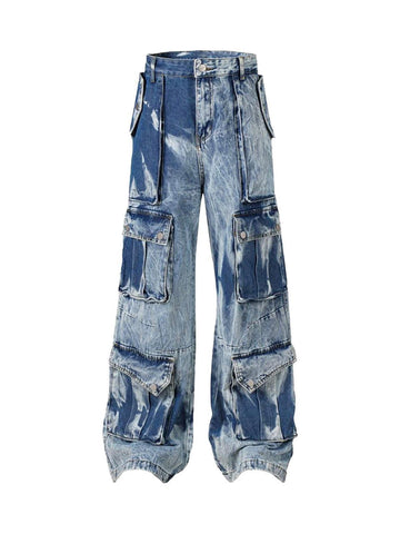 Makersluxe High Street Washed Distressed Work Jeans - 2163