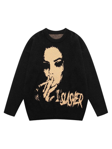 Makersluxe Street Vintage Character Knit Sweater