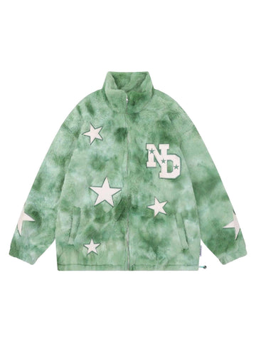 Makersluxe Embroidered Star Lambswool Jacket - 1798