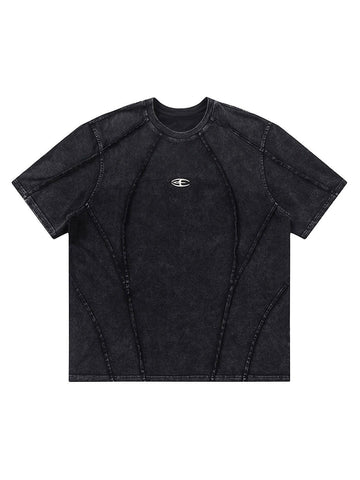 Makersluxe Split Raw Edge Short Sleeve T-shirt - 2159