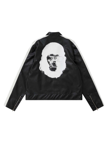 Makersluxe Monkey Monogrammed Leather Jacket - 1808