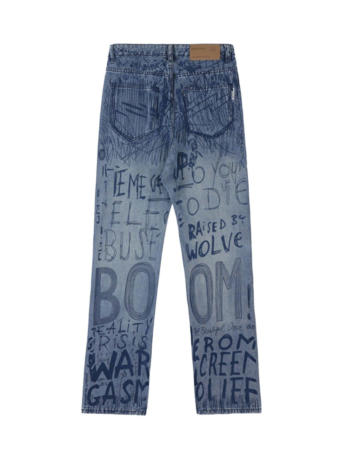 Makersluxe Hip-hop Graffiti Alphabet Jeans - 1743
