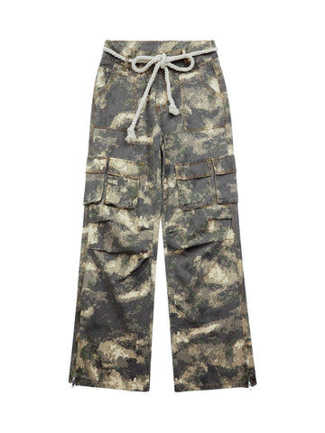Makersluxe Camo Baggy Wide Leg Pockets Cargo Pants - 2019