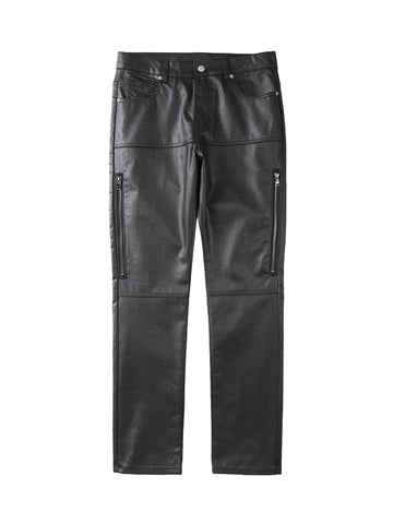 Makersluxe Retro Zipper Pocket Slim Straight Pants