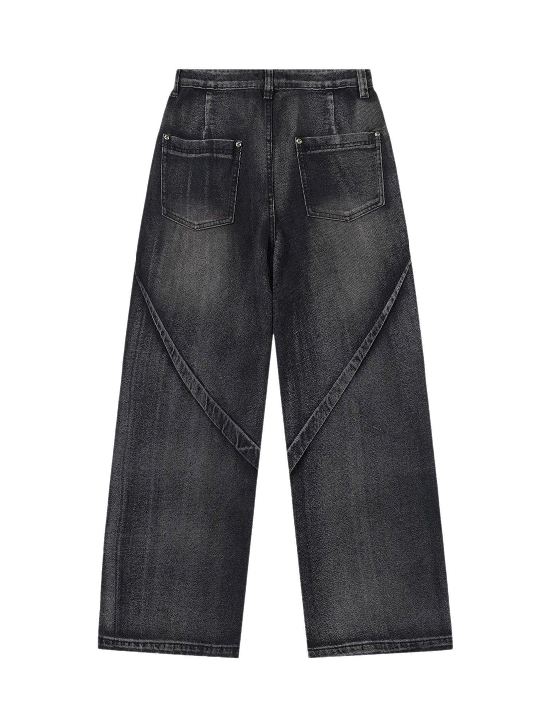 Makersluxe Beautiful Niche Design Multi-pleat Retro Jeans