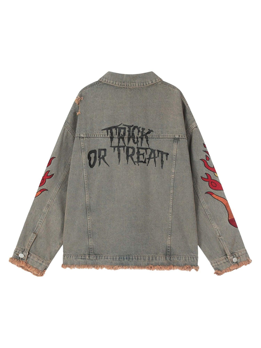 Makersluxe Flame Denim Embroidered Burlap Jacket - 1543