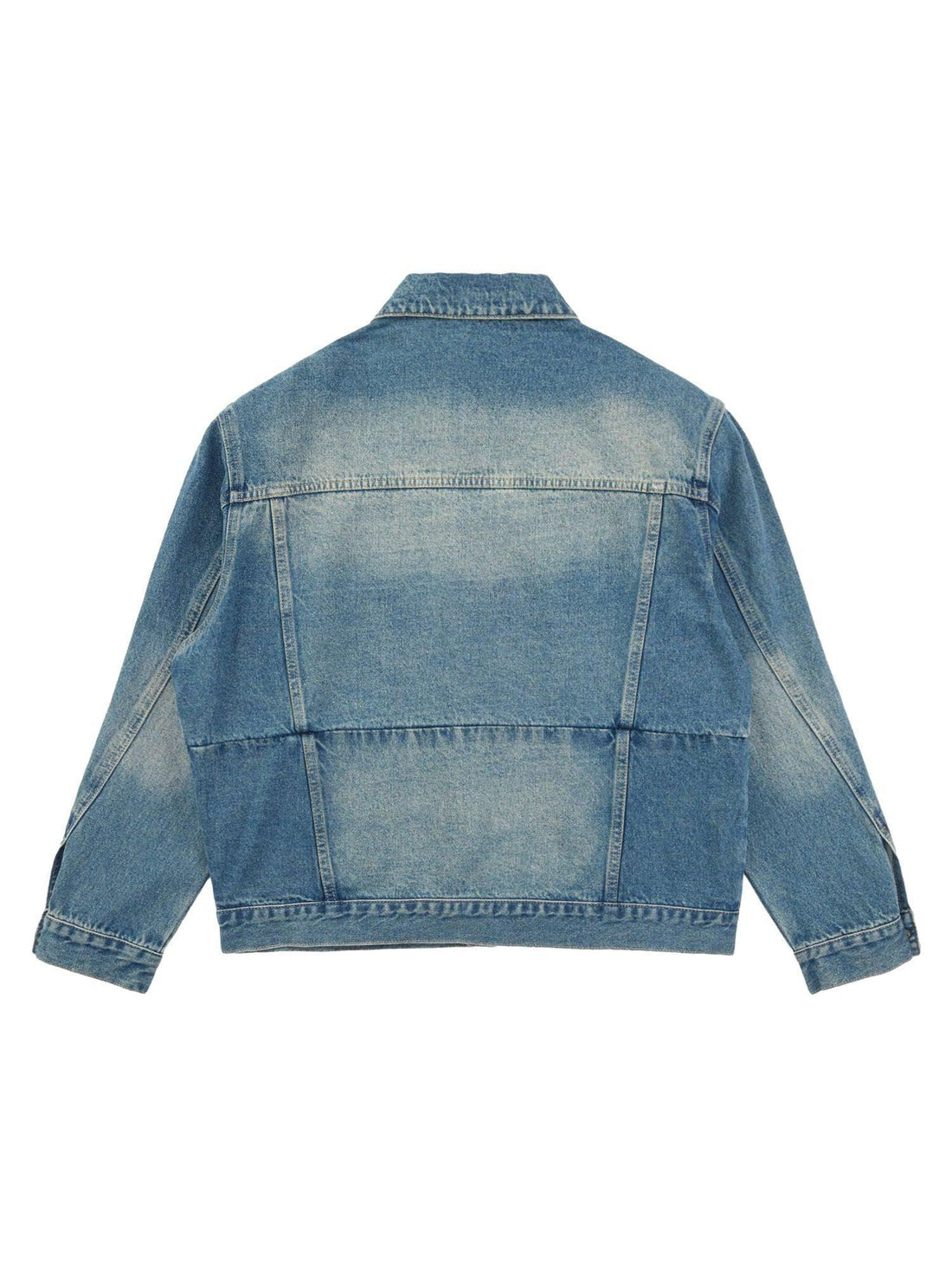 Makersluxe High Street Graffiti Lettered Distressed Washed Denim Jacket