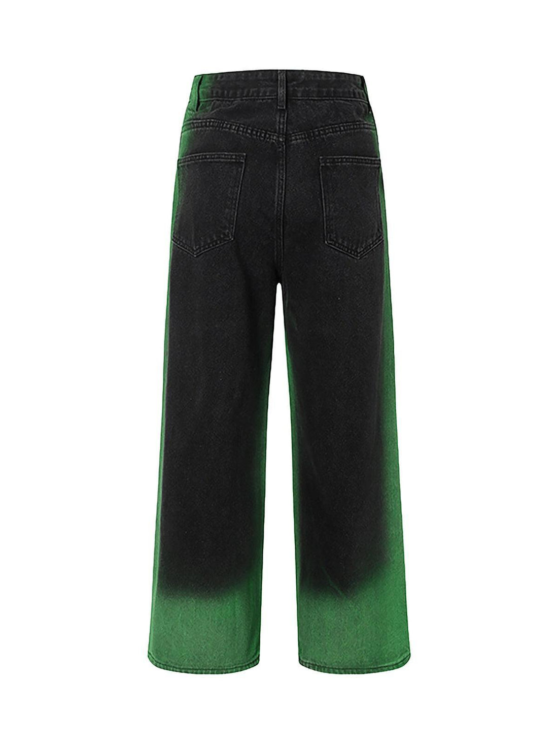 Makersluxe Street Hip-Hop Spray-dyed Washed Jeans