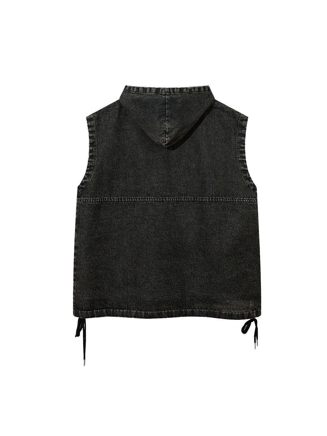 Makersluxe Washed Distressed Denim Vest - 2157