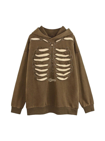 Makersluxe Washed And Aged Hooded Sweatshirt  - 1674