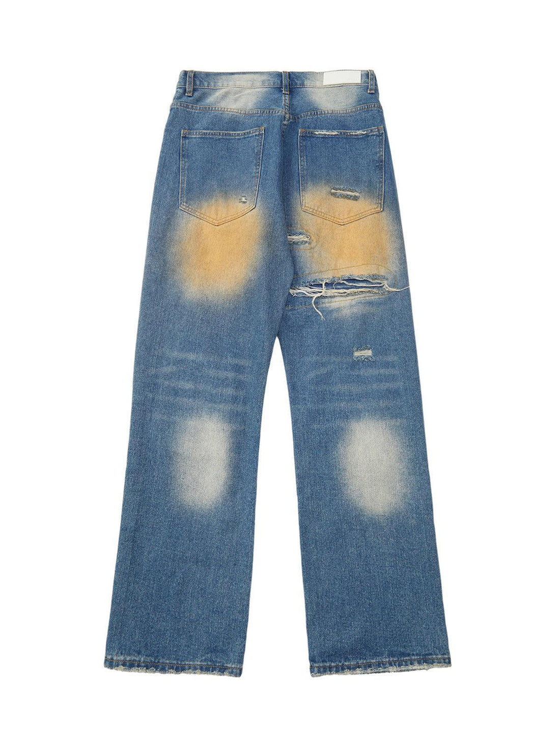 Makersluxe High Street Washed Spray Paint Ripped Jeans