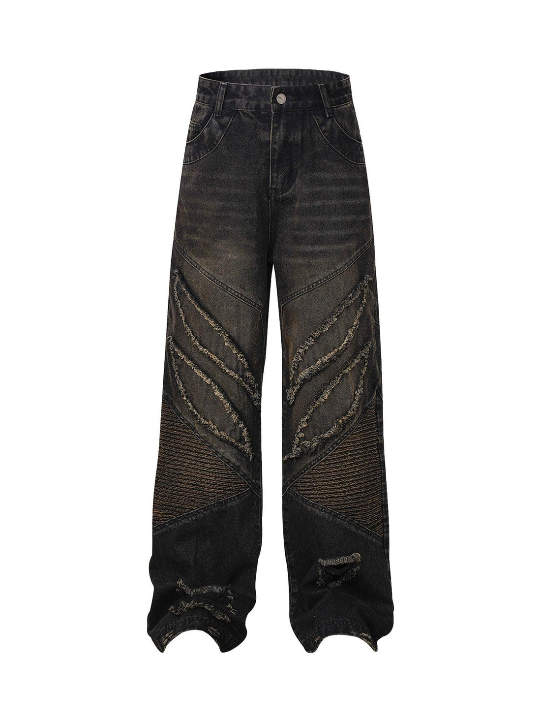 Makersluxe American High Street Washed Distressed Jeans