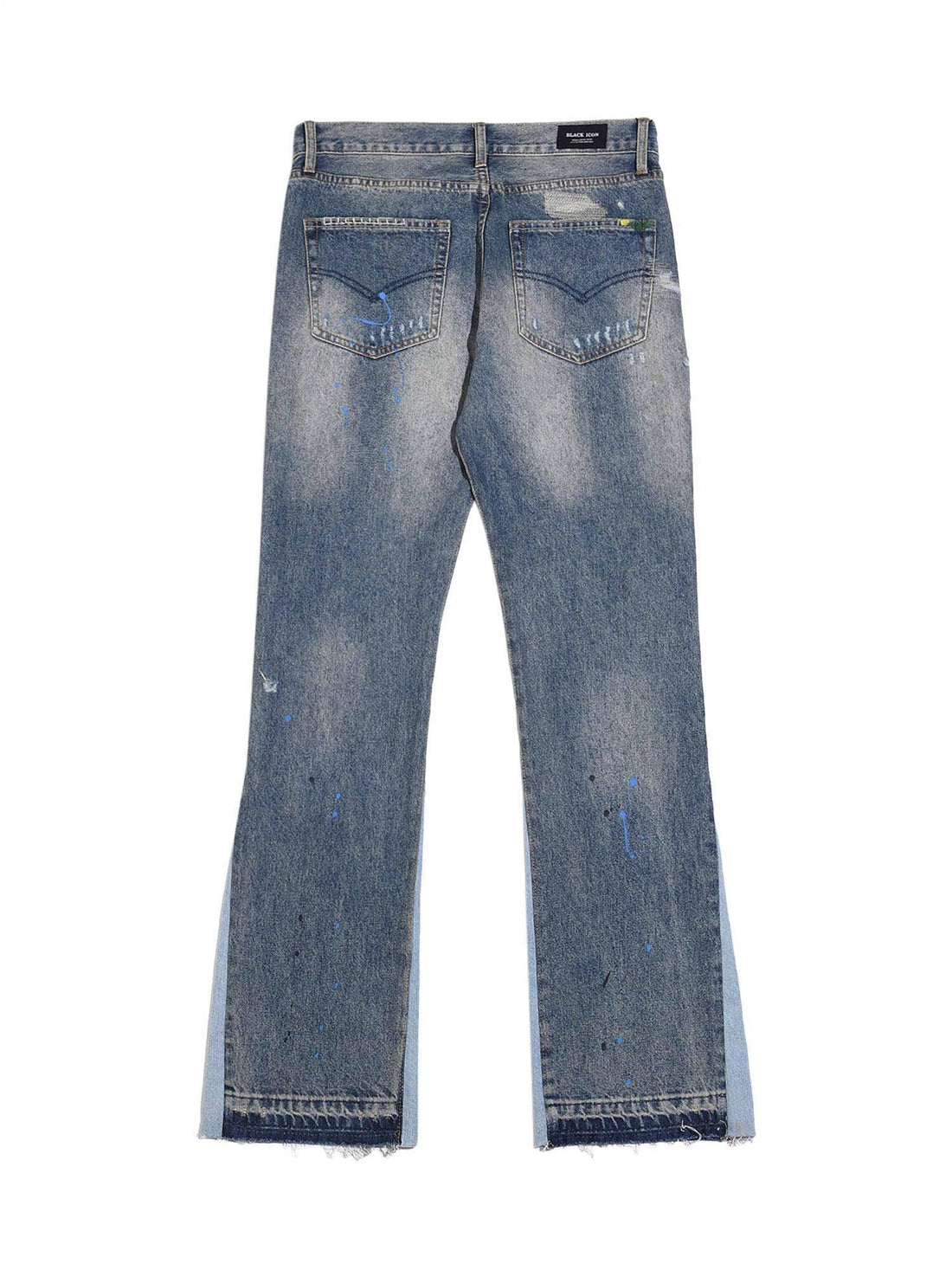 Makersluxe Splashing Ink Patchwork Jeans