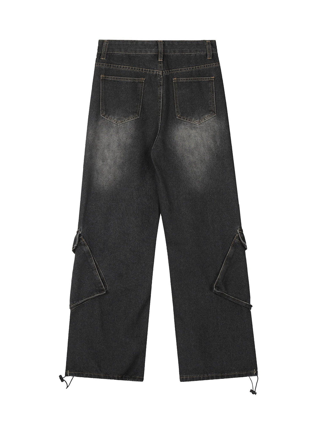Makersluxe Washed Distressed Workwear Hip-Hop Jeans