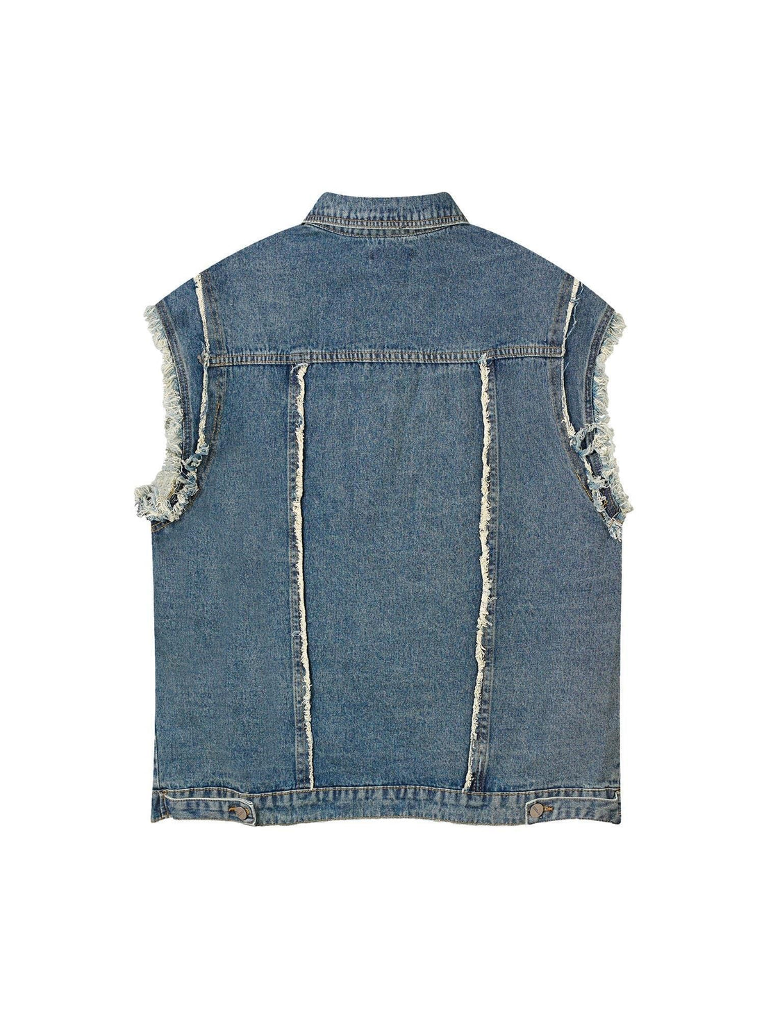 Makersluxe High Street Washed Raw Edge Denim Vest