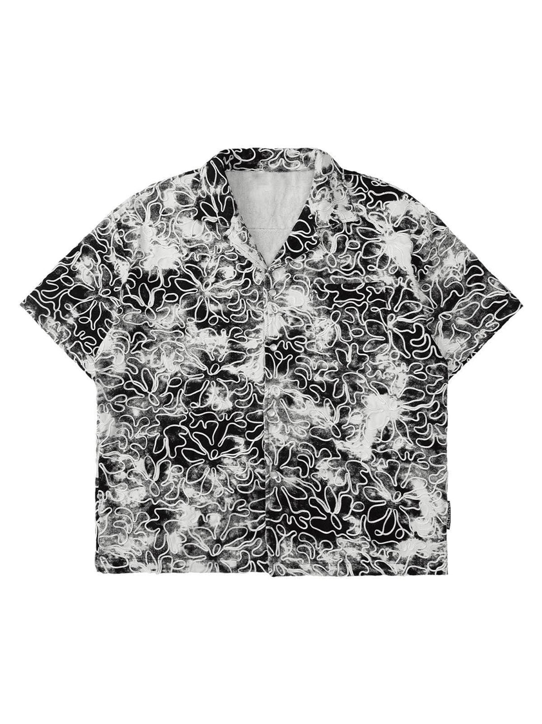 Makersluxe Ink Tie-dye Floral Hip-hop Short-sleeved Shirt